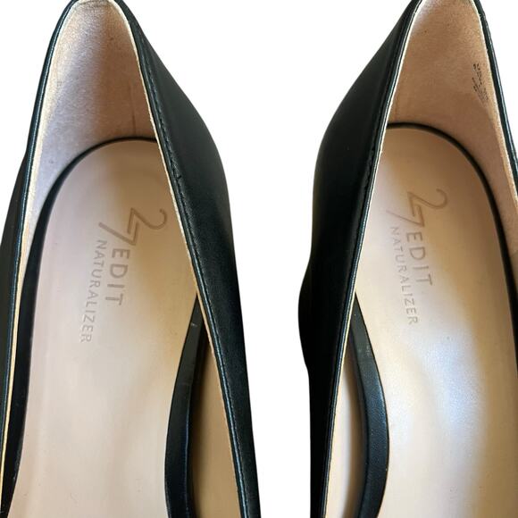 Naturalizer 27 Edit Black Leather Licia Pointed Toe Pumps Size 8.5W - Picture 10 of 12